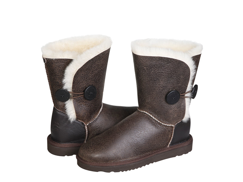 brown uggs with buttons